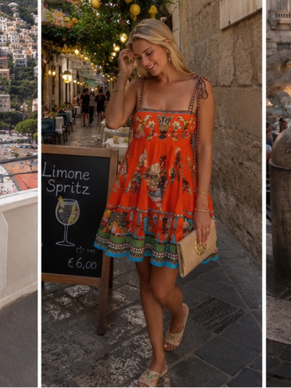 Alemais Orange Printed Mini Sundress Best color  for Fall - Picture 9 of 11